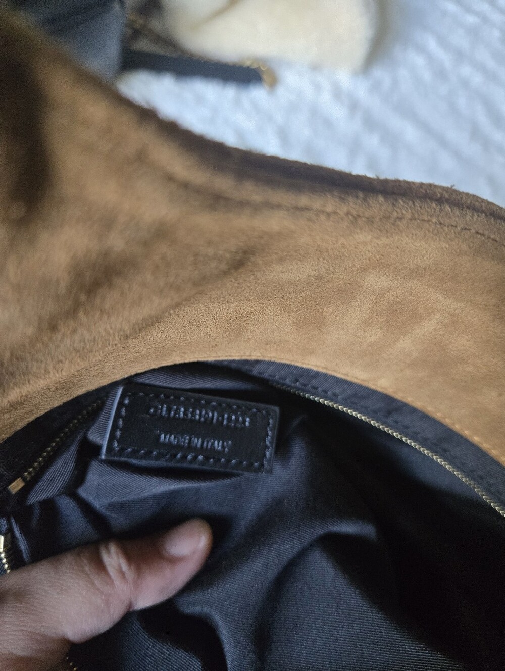 Saint Laurent Quilted Suede Tote Bag in Brown - Picture 7 of 13